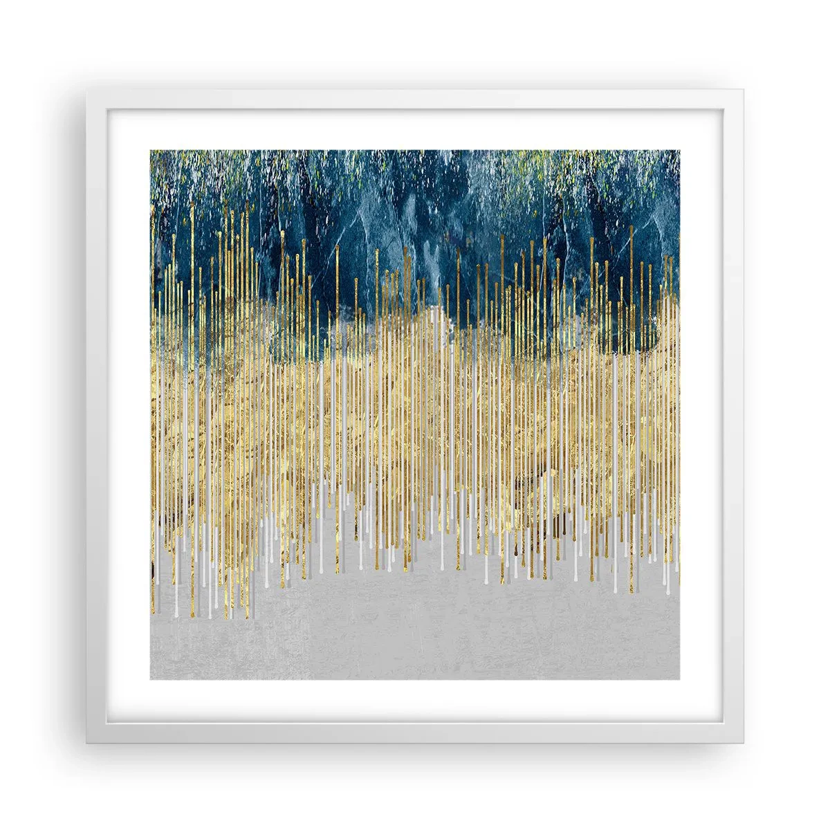 Poster in einem weißen Rahmen - Vergoldete Grenze - 50x50 cm