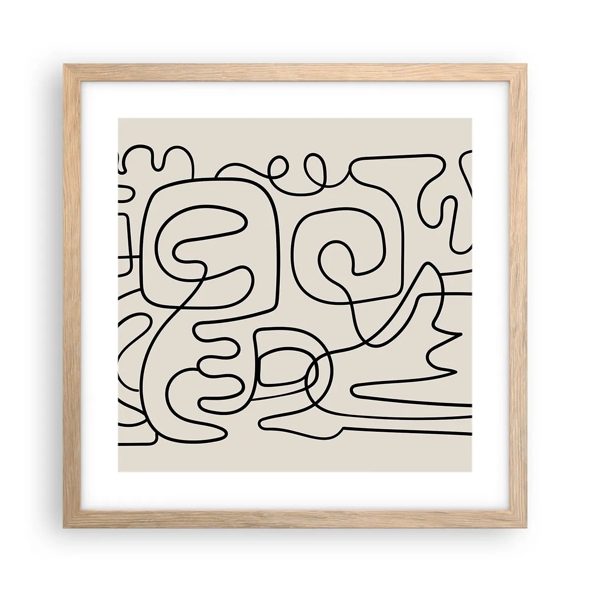 Poster in einem Rahmen aus heller Eiche - Folge der Spur - 40x40 cm