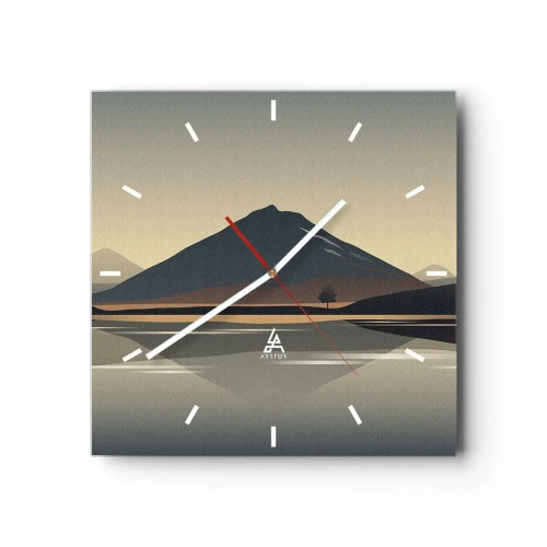 Wanduhr - Glasuhr - Spiegelreflexion - 40x40 cm
