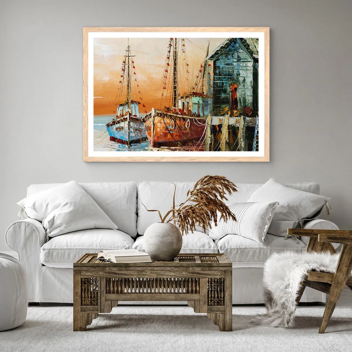 Poster in einem Rahmen aus heller Eiche - Friedliche Rückkehr - 40x30 cm
