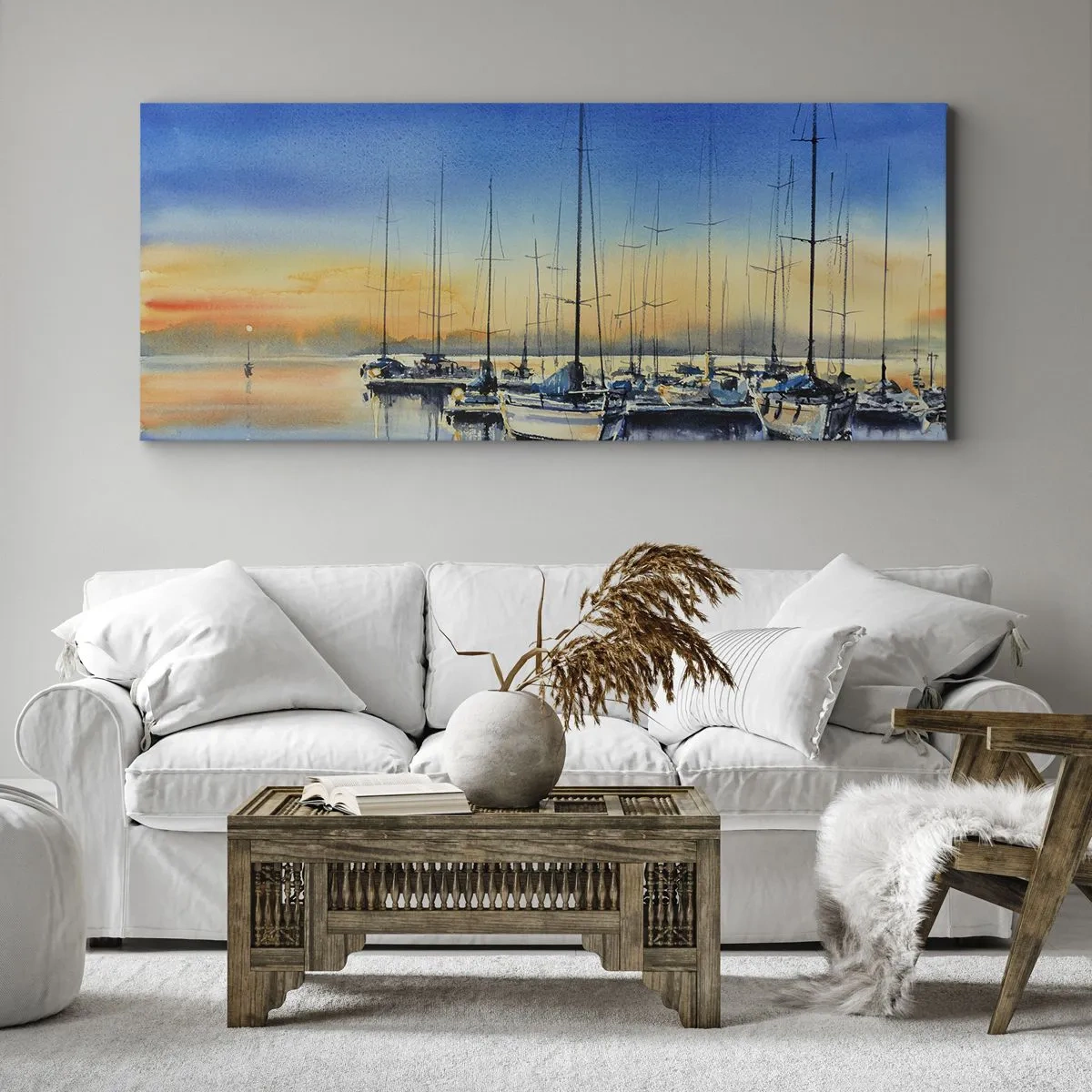 Bild auf Leinwand - Leinwandbild - Ende eines guten Tages - 100x40 cm