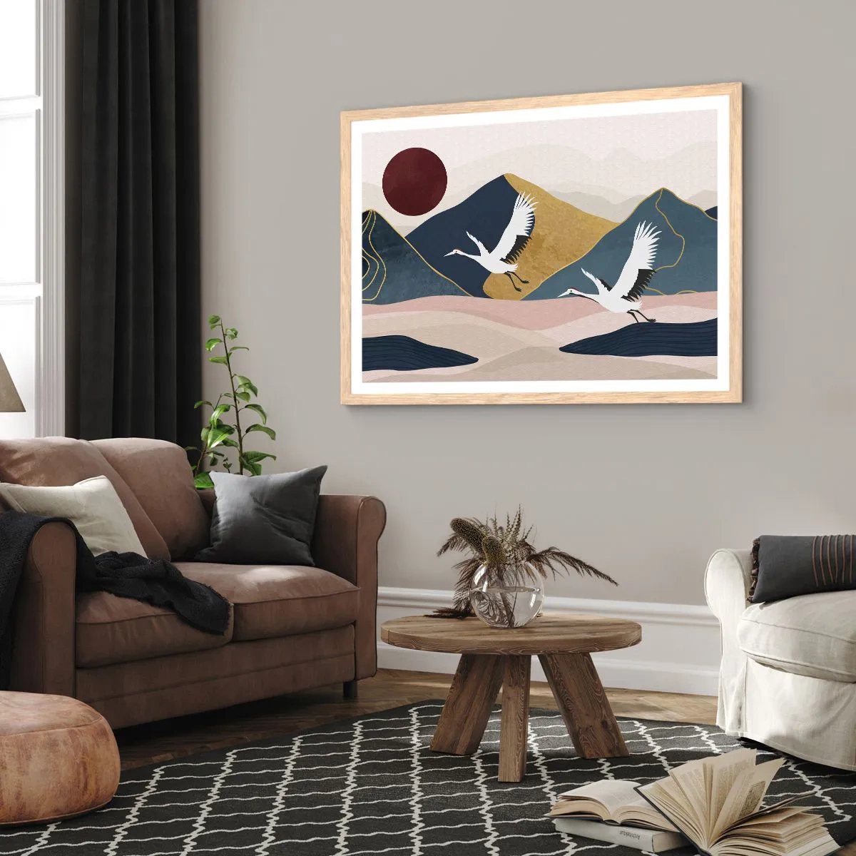 Poster in einem Rahmen aus heller Eiche - Es ist wieder ein Tag VERFLOGEN - 50x40 cm