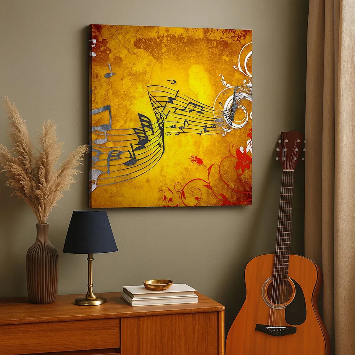Bild auf Leinwand - Leinwandbild - Lass die Musik fließen - 30x30 cm