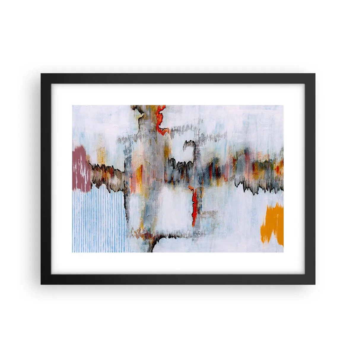 Poster in einem schwarzem Rahmen - Ein Stock auf dem Wasser - 40x30 cm