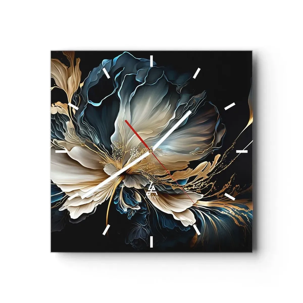 Wanduhr - Glasuhr - Märchenhafte Farnblume - 40x40 cm