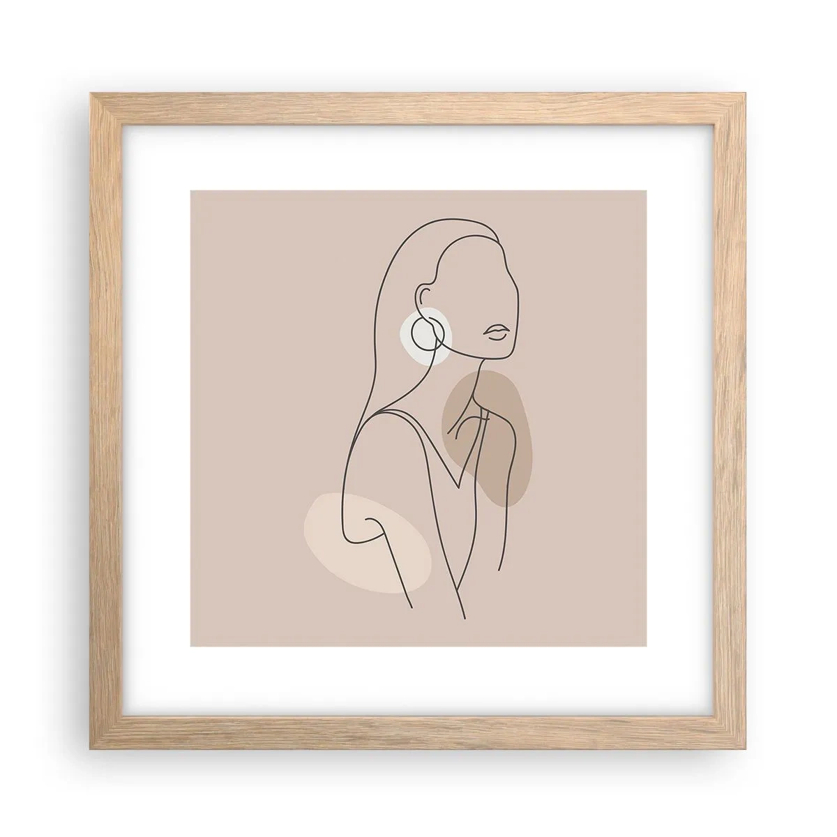 Poster in einem Rahmen aus heller Eiche - Mädchenhafte Ikone - 30x30 cm