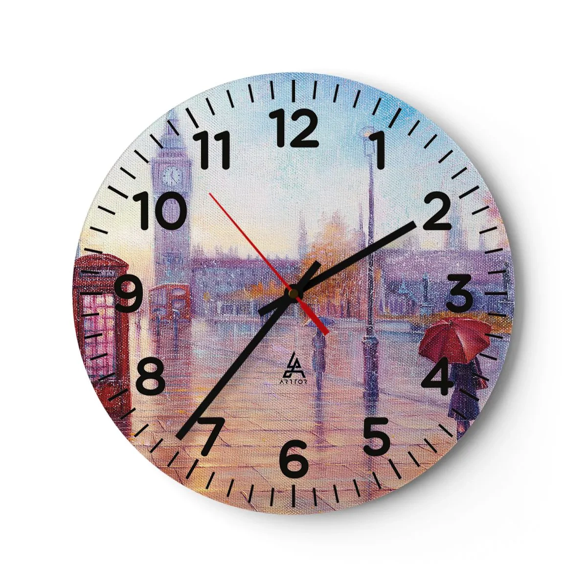 Wanduhr - Glasuhr - Londoner Herbsttag - 30x30 cm