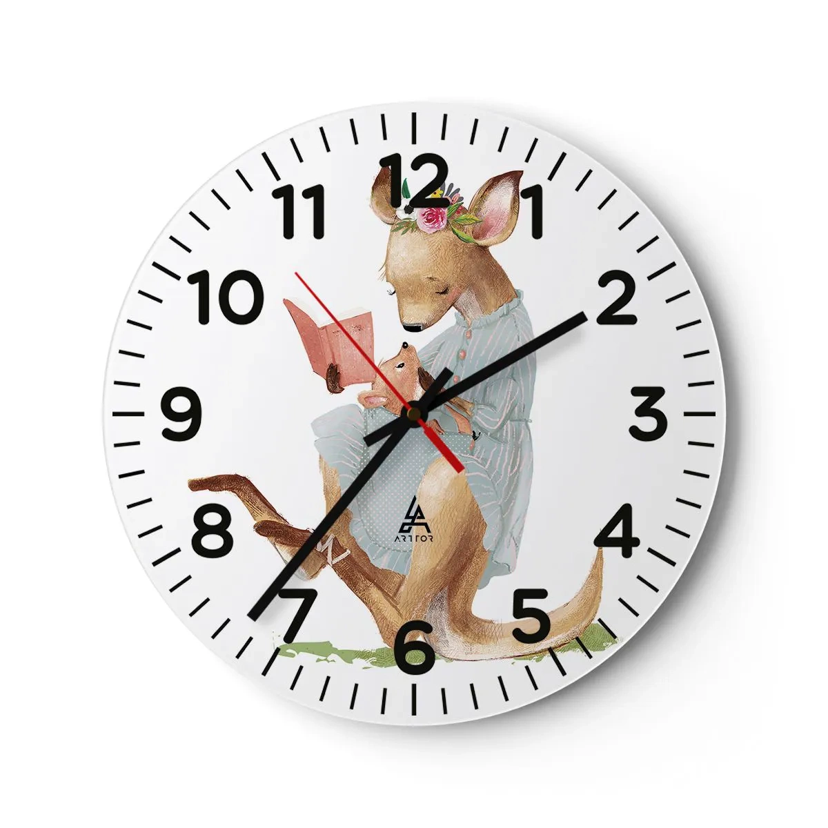 Wanduhr - Glasuhr - Lies mir vor Mama - 30x30 cm