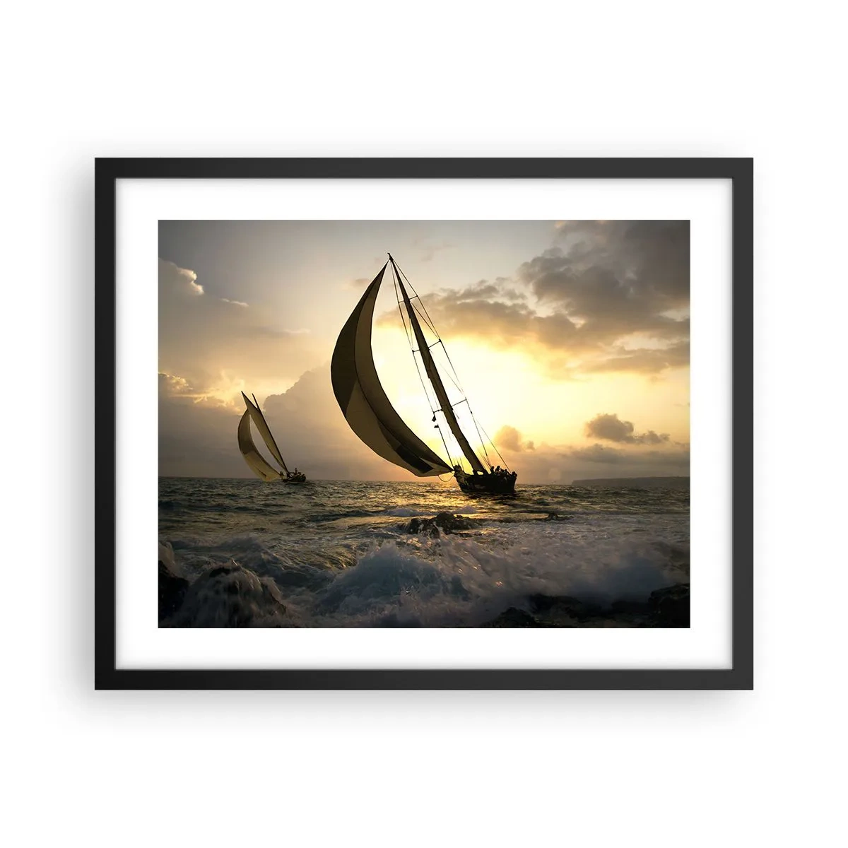 Poster in einem schwarzem Rahmen - Mit dem Wind und gegen den Wind - 50x40 cm