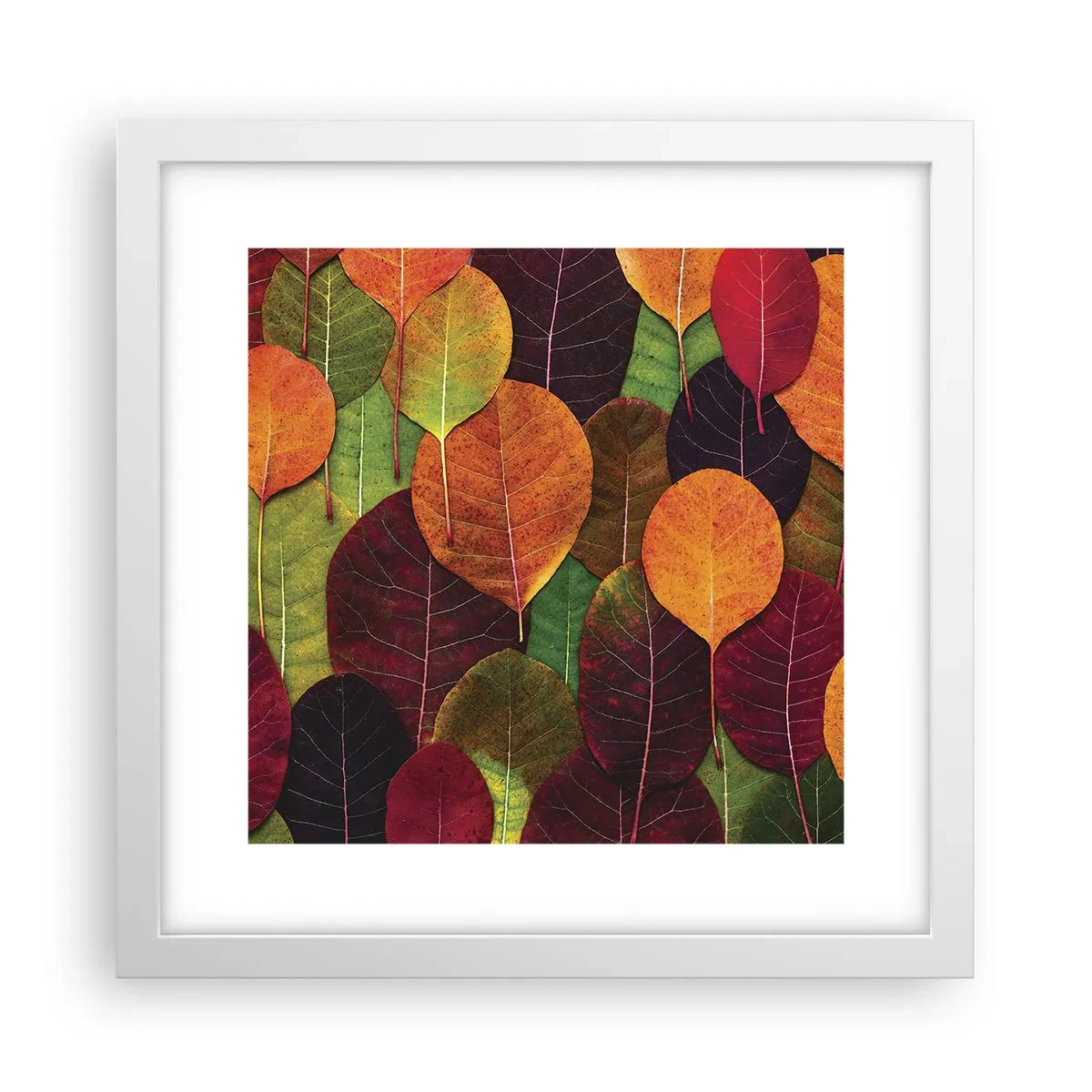 Poster in einem weißen Rahmen - Herbstmosaik - 30x30 cm