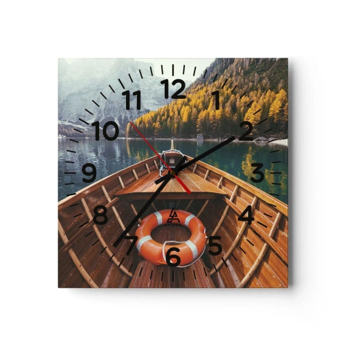 Wanduhr - Glasuhr - Bergreise - 30x30 cm