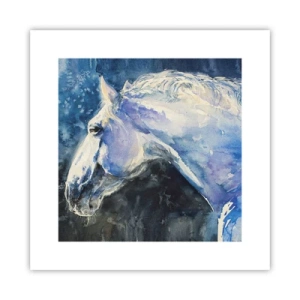 Poster - Porträt in blauem Glanz - 30x30 cm