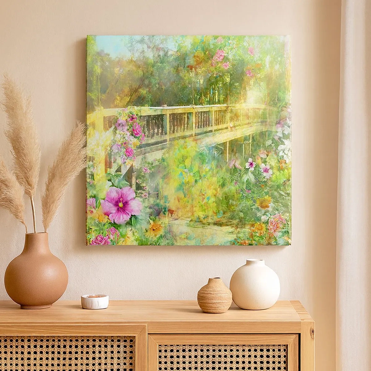 Bild auf Leinwand - Leinwandbild - Eine Brücke aus Frühlingsseufzern - 30x30 cm