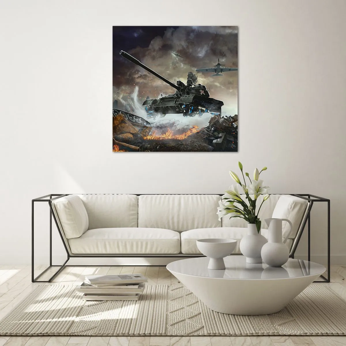 Glasbild - Bild auf glas - Der Kampf ist schrecklich und schön - 40x40 cm