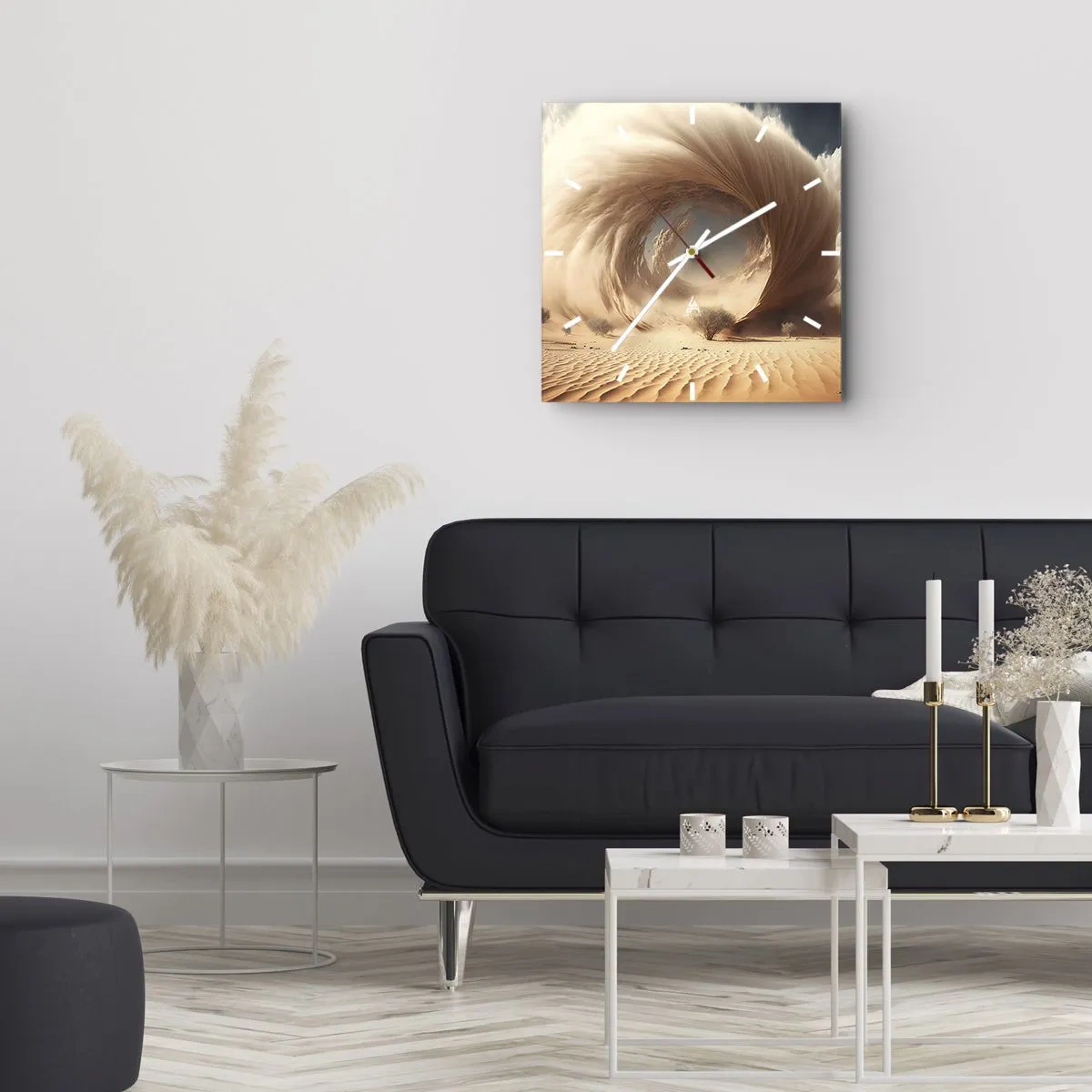 Wanduhr - Glasuhr - Geöffnetes Portal - 40x40 cm