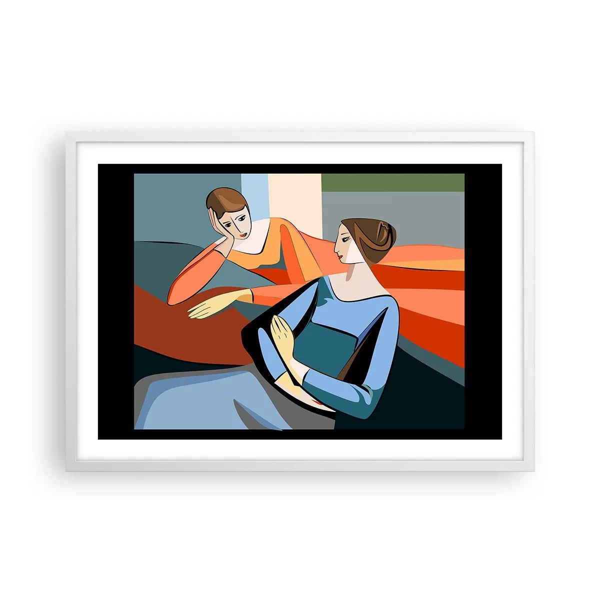 Poster in einem weißen Rahmen - Moment der Zuversicht - 70x50 cm