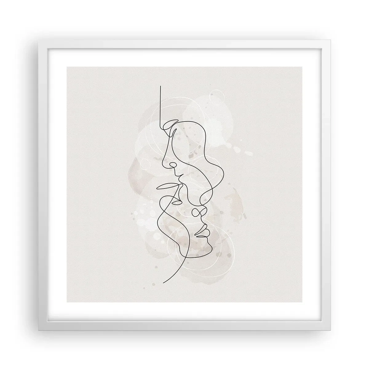 Poster in einem weißen Rahmen - Verstrickt in eine Umarmung - 50x50 cm