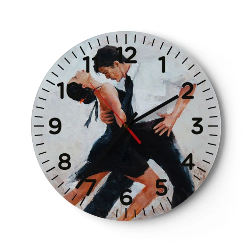 Wanduhr - Glasuhr - Tango meiner Träume und Träume - 40x40 cm