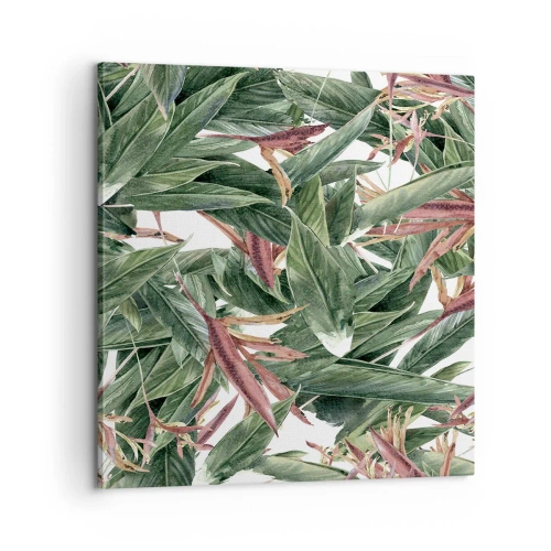 Bild auf Leinwand - Leinwandbild - Smaragd-lila Dickicht - 60x60 cm