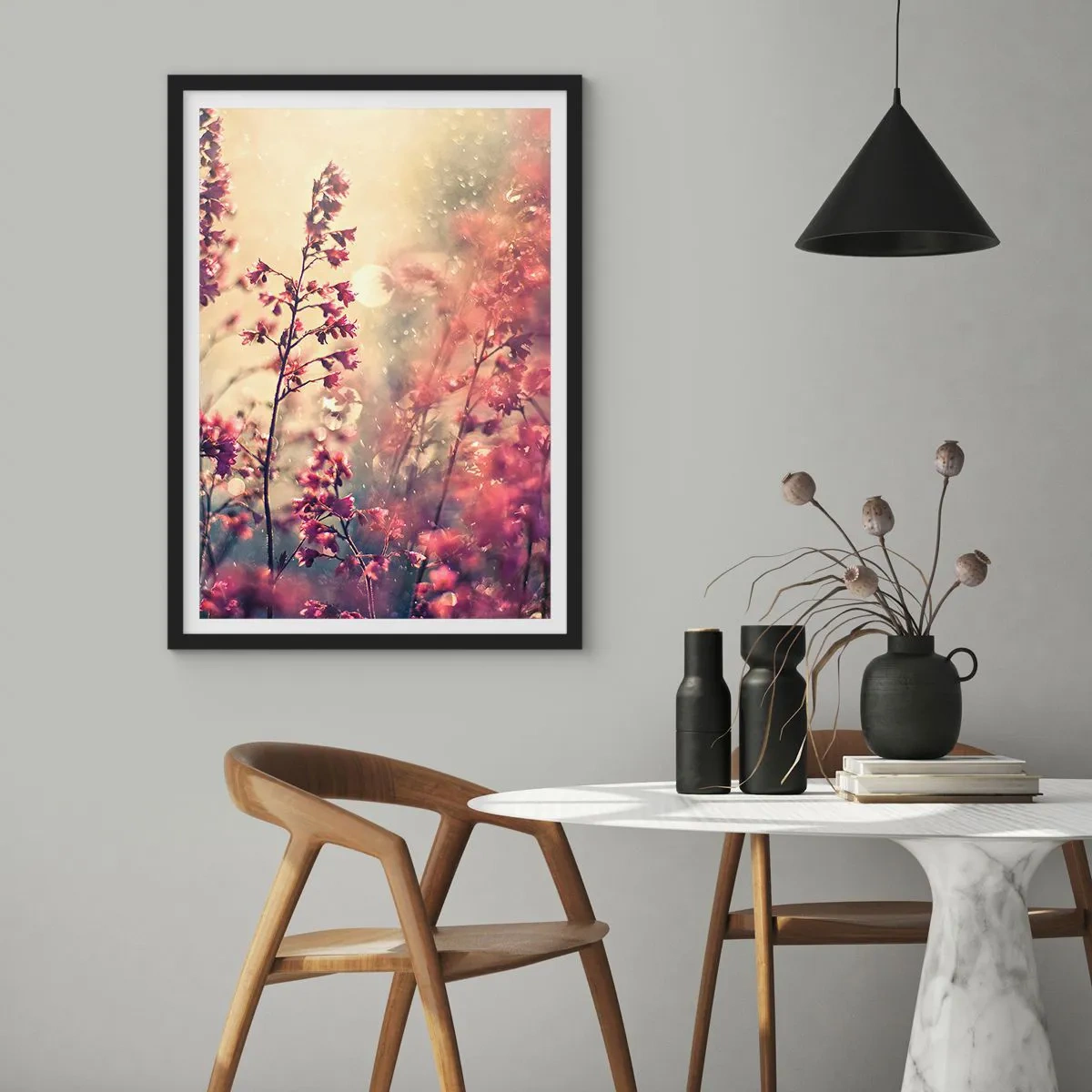 Poster in einem schwarzem Rahmen - Geheimnisvoller Garten - 40x50 cm