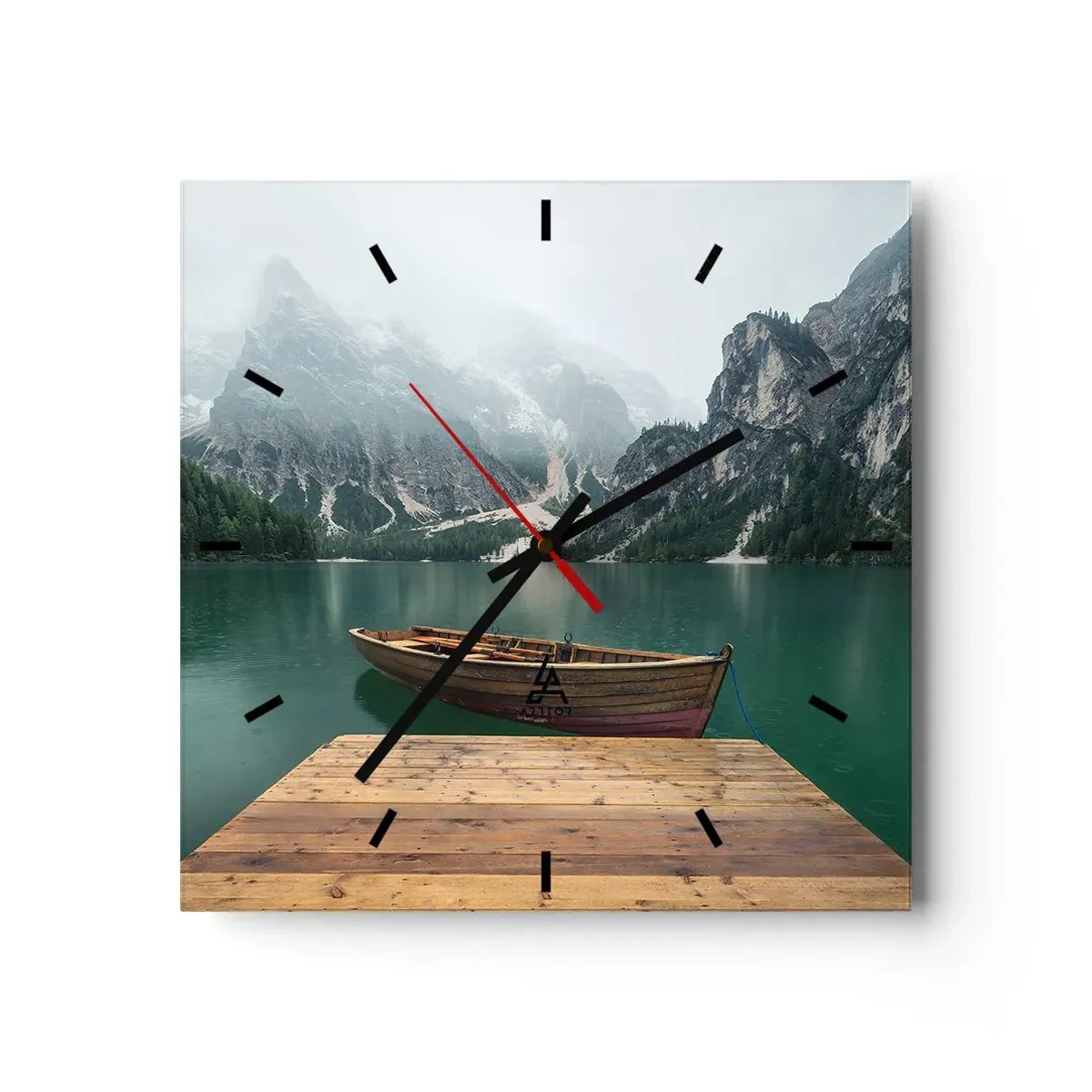 Wanduhr - Glasuhr - Und die stolzen Felsen der Stirn - 40x40 cm