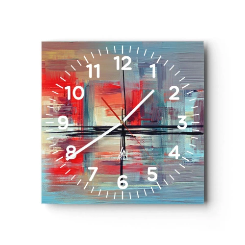 Wanduhr - Glasuhr - Landschaft in einer unbekannten Dimension - 40x40 cm