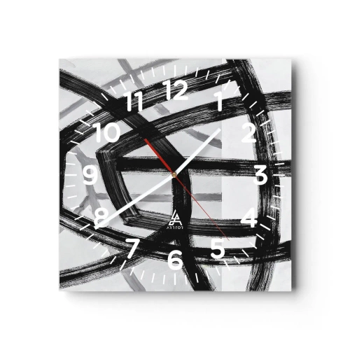 Wanduhr - Glasuhr - Bautiefe - 30x30 cm