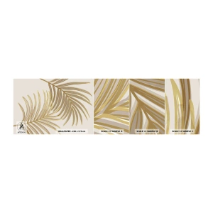 Fototapeten Muster Selbstklebend Deluxe Sticker - Goldene Palme! - Abstraktion, Palmblatt, Grafik - 100x30 cm