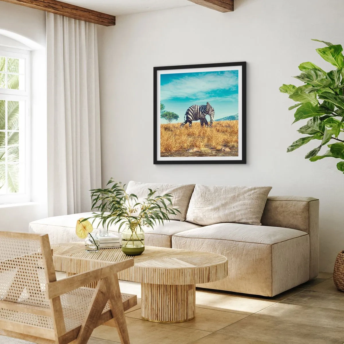 Poster in einem schwarzem Rahmen - Grau ist nicht mehr in Mode - 30x30 cm