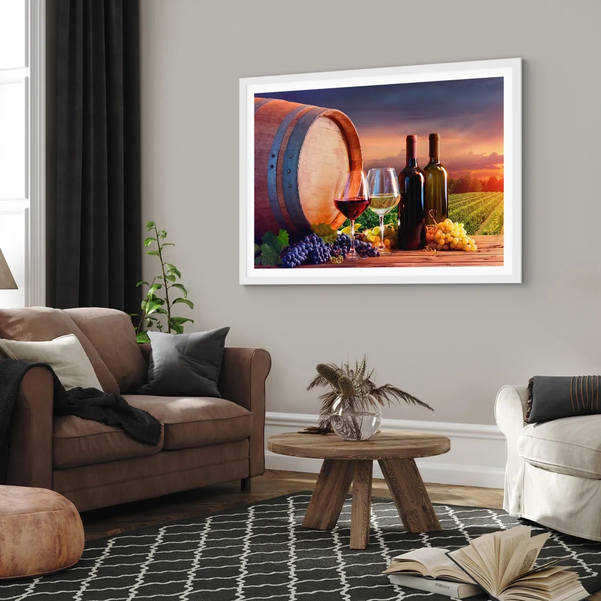 Poster in einem weißen Rahmen - Hier schmeckt das Leben - 40x30 cm