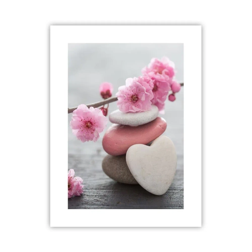 Poster - Glückseligkeit mit einer Kirschblüte - 30x40 cm