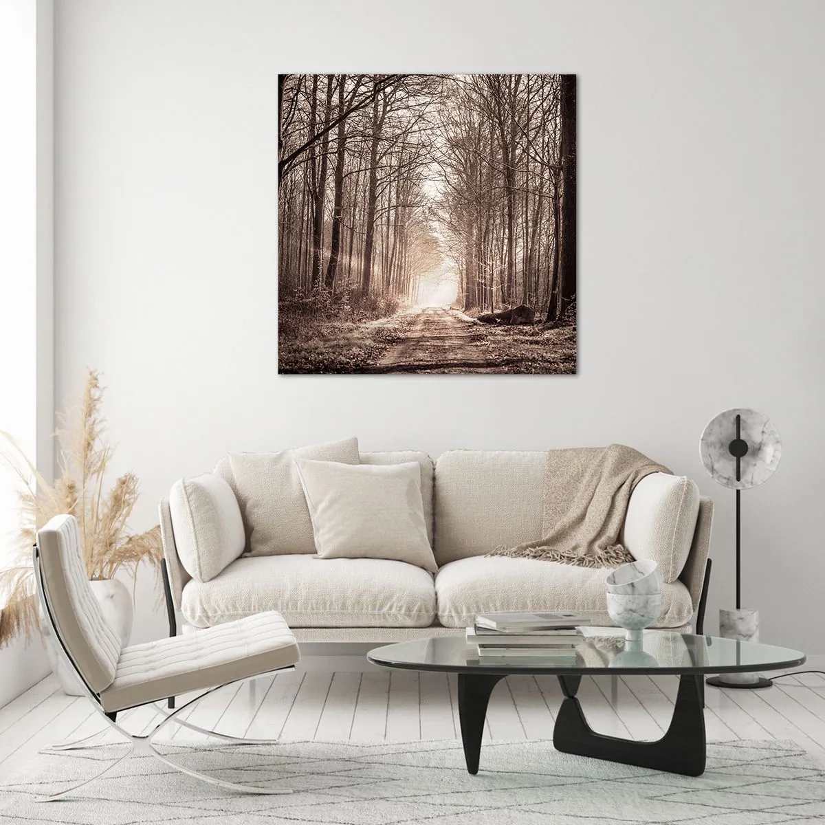 Glasbild - Bild auf glas - Waldkathedrale - 60x60 cm