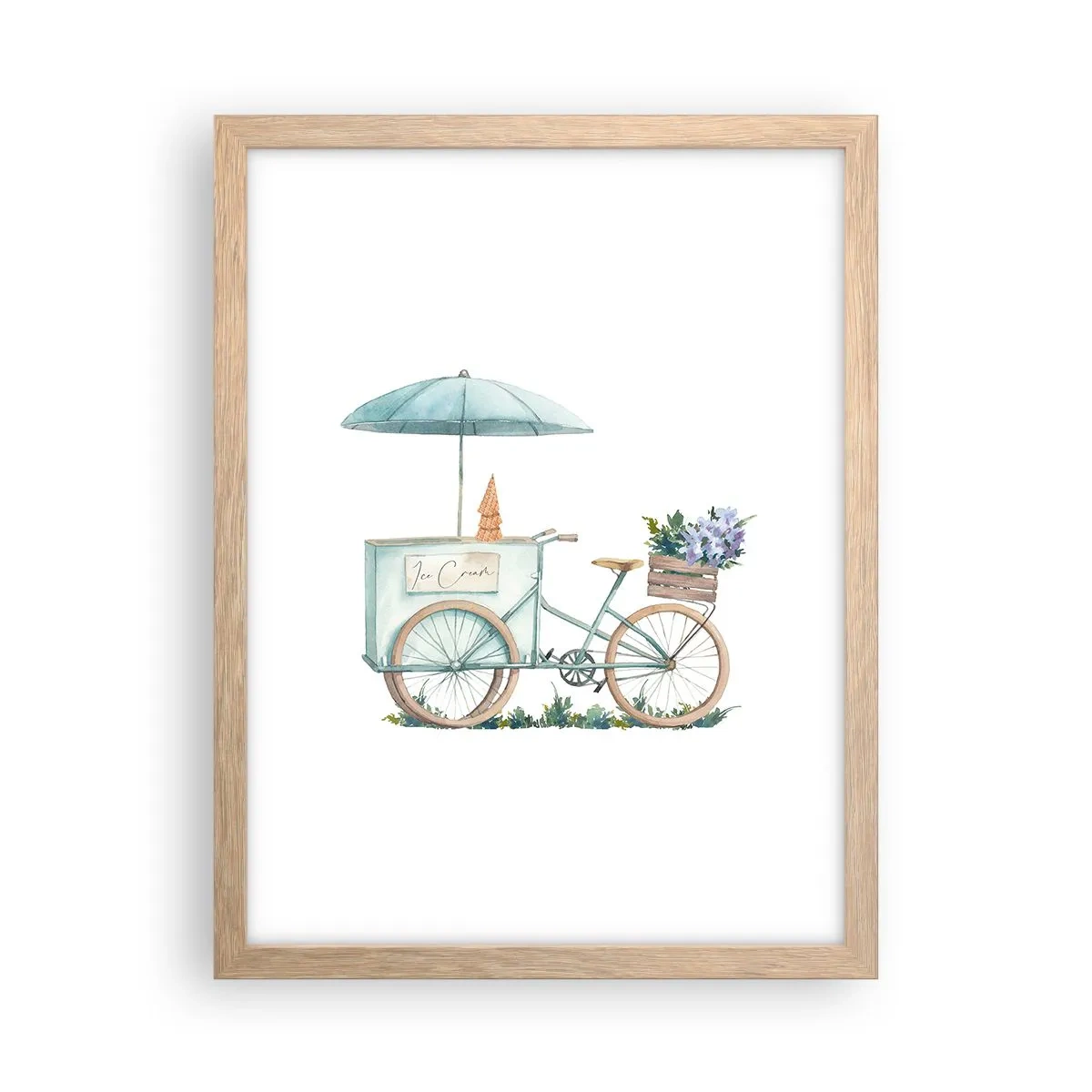 Poster in einem Rahmen aus heller Eiche - Süße Erinnerung an den Sommer - 30x40 cm