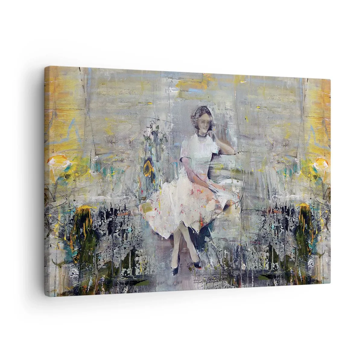 Bild auf Leinwand - Leinwandbild - Künstlerisches Porträt einer Frau in Pastellfarben - 70x50cm - Klassisch und modern - Moderne Wanddekoration für Wohnzimmer und Schlafzimmer ARTTOR