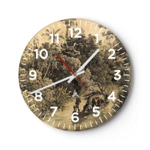 Wanduhr - Glasuhr - Expedition zur Quelle - 40x40 cm