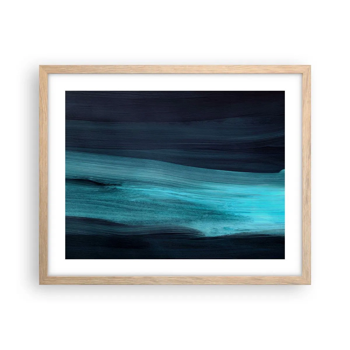 Poster in einem Rahmen aus heller Eiche - Gehen Sie mit dem Strom - 50x40 cm