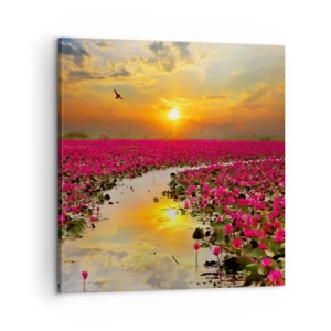 Bild auf Leinwand - Leinwandbild - Das geheime Leben des Sees - 60x60 cm