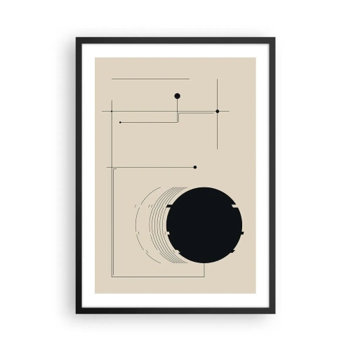 Poster in einem schwarzem Rahmen - Eine minimalistische geometrische Komposition auf beigem Hintergrund - 50x70cm - Flexible und dynamische Komposition - Moderne Wanddekoration für Wohnzimmer und Schlafzimmer ARTTOR