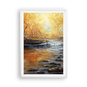 Poster in einem weißen Rahmen - Der goldene Strom - 61x91 cm
