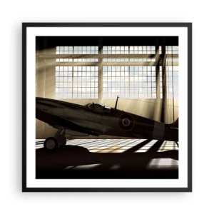 Poster in einem schwarzem Rahmen - Die Ruhe eines Kriegers - 60x60 cm