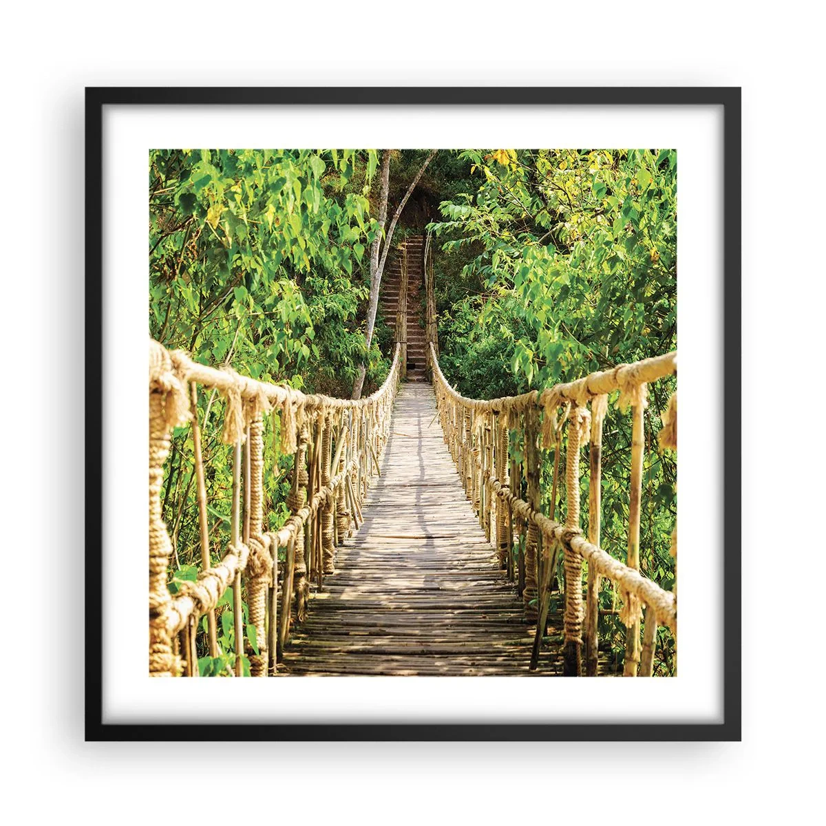 Poster in einem schwarzem Rahmen - Im Grünen ausgesetzt - 50x50 cm