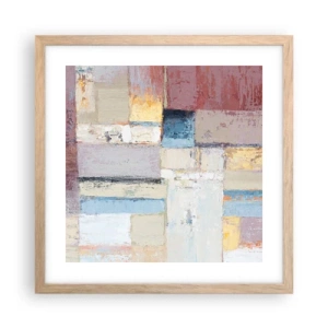 Poster in einem Rahmen aus heller Eiche - Ruhe der Geometrie - 40x40 cm