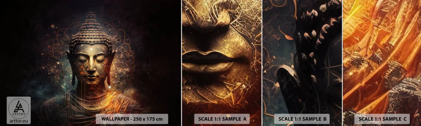 Fototapetenmuster Standard Eco - Spirituelles Gleichgewicht - Buddha, Meditation, Religion - 100x30 cm