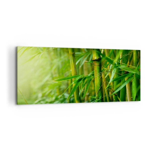 Bild auf Leinwand - Leinwandbild - Lerne Grün selbst kennen - 100x40 cm
