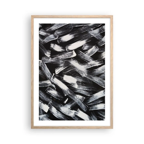 Poster in einem Rahmen aus heller Eiche - Abstraktion im industriellen Geist - 50x70 cm