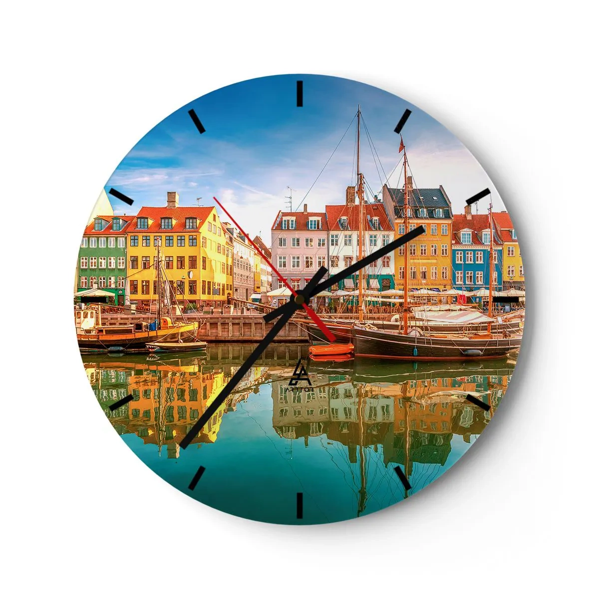 Wanduhr - Glasuhr - Glatt wie ein Spiegel über dem Wasser - 40x40 cm