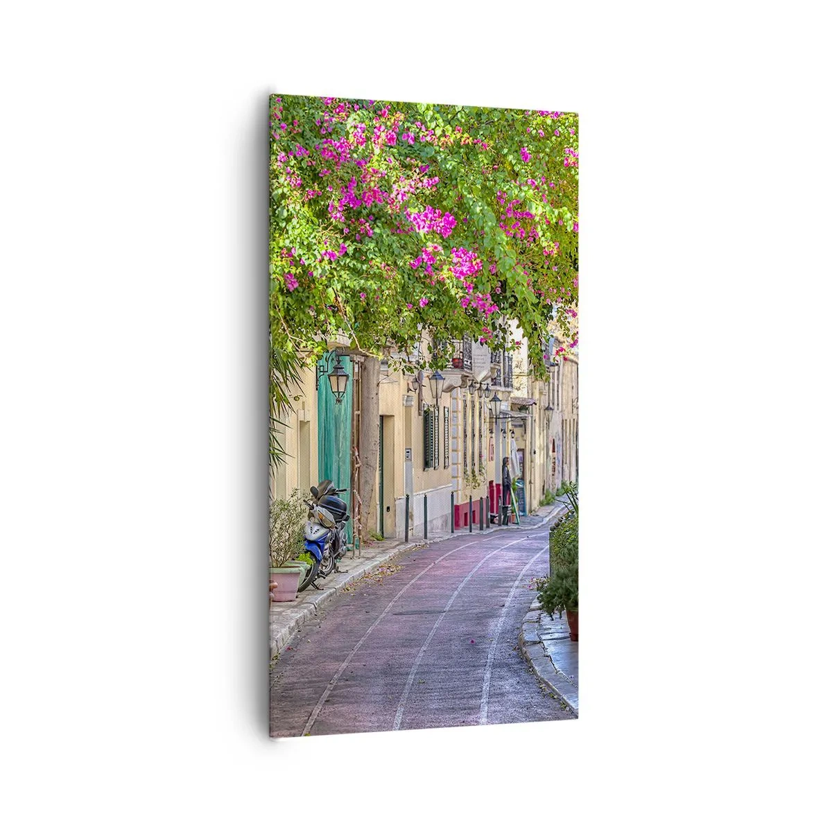 Bild auf Leinwand - Leinwandbild - Blühende Gasse - 65x120 cm