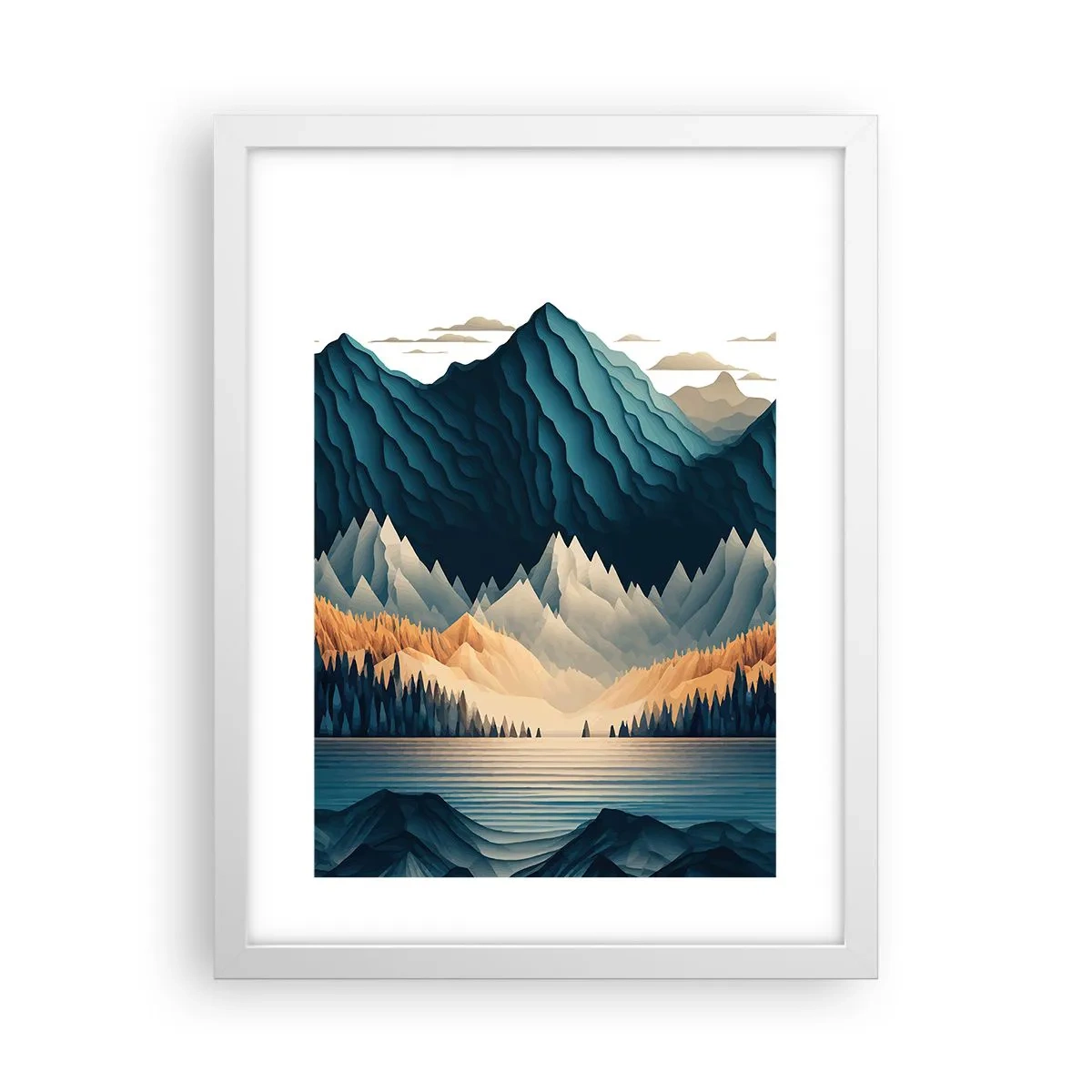 Poster in einem weißen Rahmen - Perfekte Berglandschaft - 30x40 cm