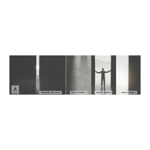 Fototapeten Muster Selbstklebend Deluxe Sticker - Ein Schritt in eine strahlende Zukunft - Abstraktion, Mann, Stück - 100x30 cm