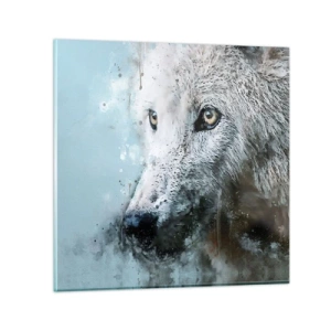 Glasbild - Bild auf glas - Lerne die Wolfsseele kennen - 30x30 cm